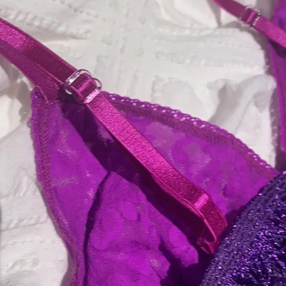 Rare NWT Hanky Panky after midnight purple tassel & lace bralette - Picture 12 of 13
